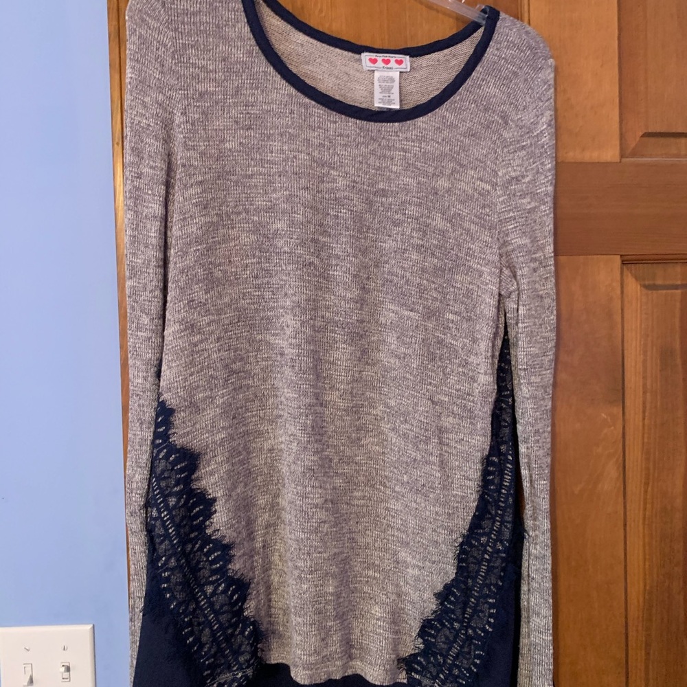 Navy Lace Sweater